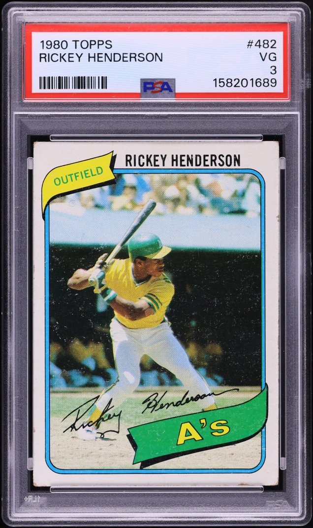 1980 Topps Rickey Henderson ROOKIE #482 PSA 3 VG