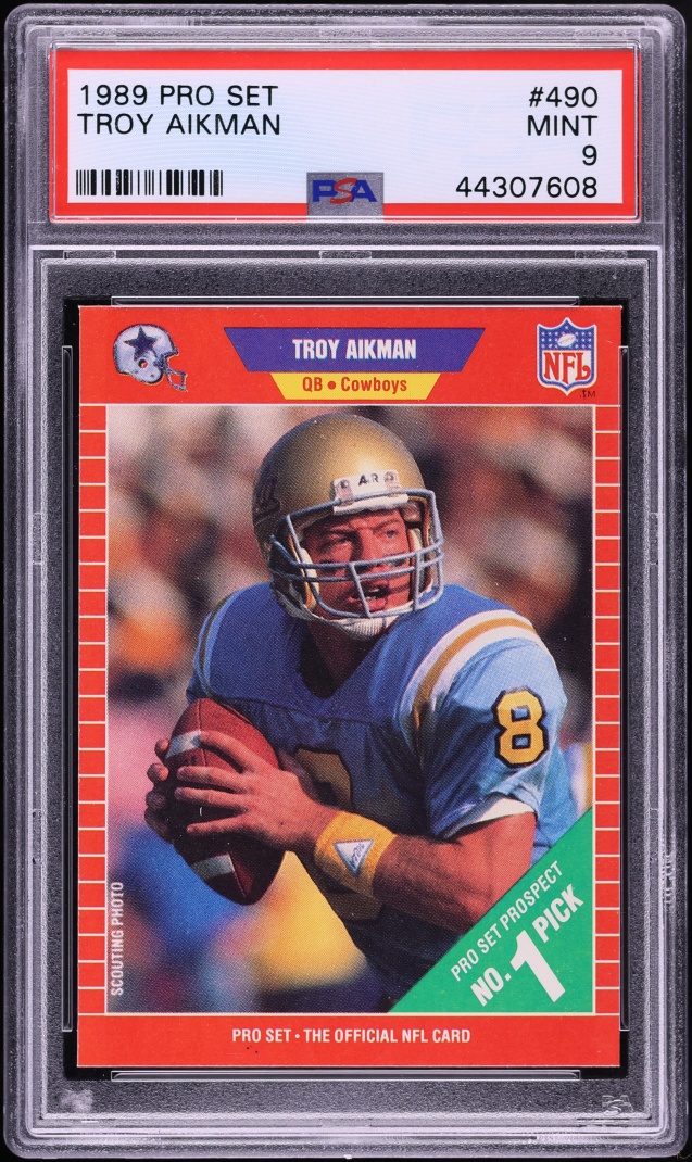 1989 Pro Set Football Troy Aikman ROOKIE #490 PSA 9 MINT