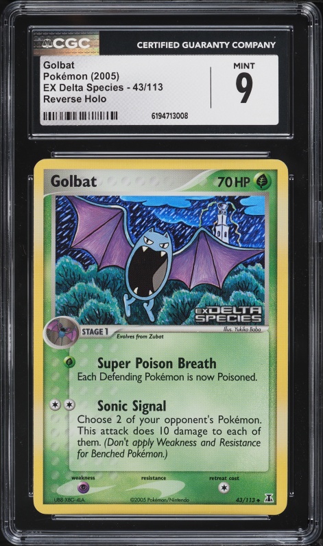 2005 Pokemon EX Delta Species Reverse Holo Golbat #43 CGC 9 MINT