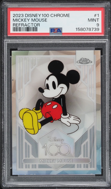 2023 Topps Chrome Disney 100 Refractor Mickey Mouse #1 PSA 9 MINT