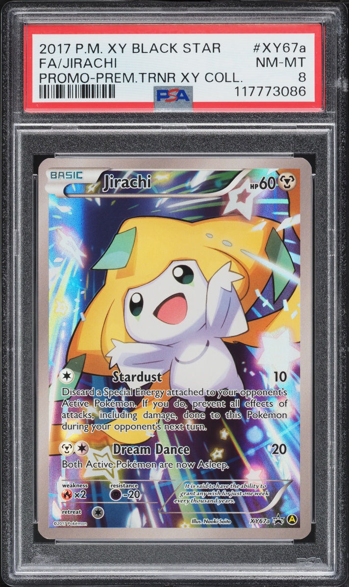 2017 Pokemon XY Promo Premium Trainer Collection Full Art Jirachi #XY67a PSA 8 NM-MT