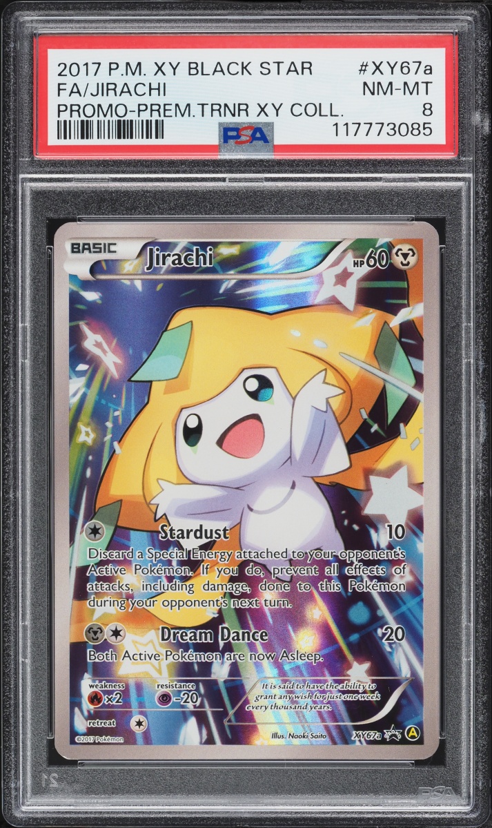 2017 Pokemon XY Promo Premium Trainer Collection Full Art Jirachi #XY67a PSA 8 NM-MT
