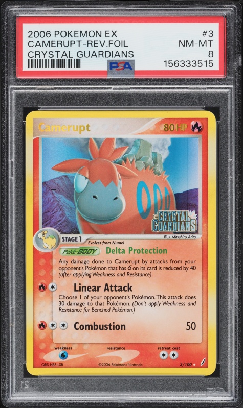 2006 Pokemon EX Crystal Guardians Reverse Holo Camerupt #3 PSA 8 NM-MT