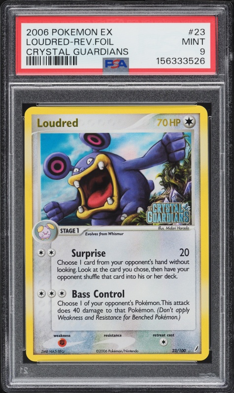 2006 Pokemon EX Crystal Guardians Reverse Holo Loudred #23 PSA 9 MINT