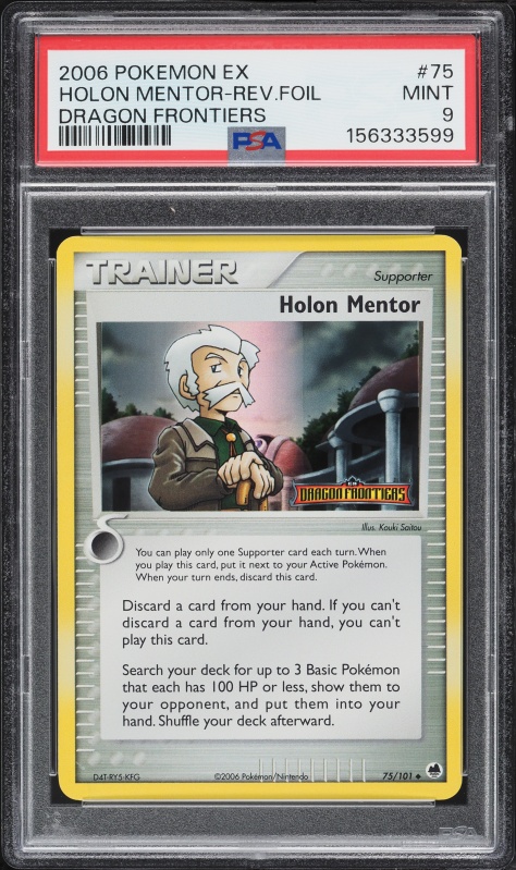 2006 Pokemon EX Dragon Frontiers Reverse Holo Holon Mentor #75 PSA 9 MINT