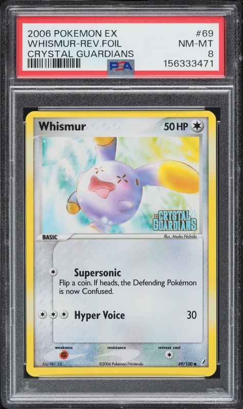 2006 Pokemon EX Crystal Guardians Reverse Holo Whismur #69 PSA 8 NM-MT