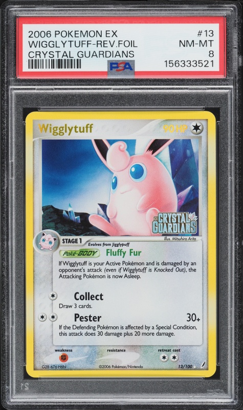 2006 Pokemon EX Crystal Guardians Reverse Holo Wigglytuff #13 PSA 8 NM-MT