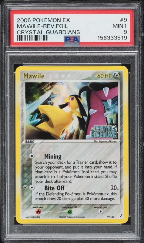 2006 Pokemon EX Crystal Guardians Reverse Holo Mawile #9 PSA 9 MINT