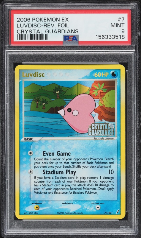 2006 Pokemon EX Crystal Guardians Reverse Holo Luvdisc #7 PSA 9 MINT