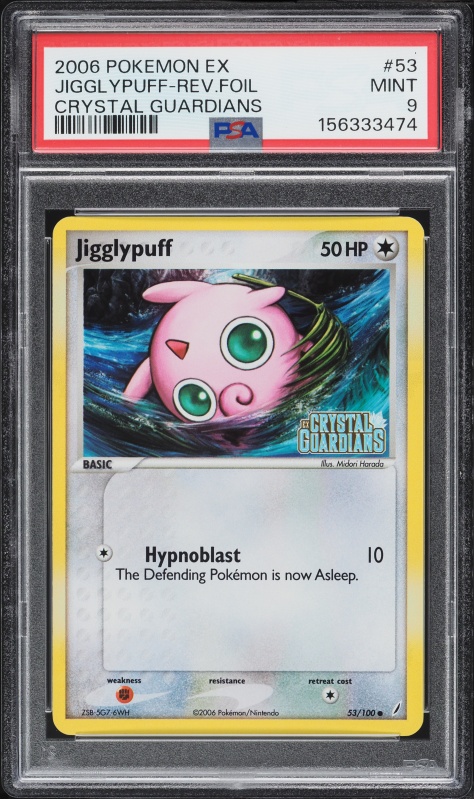 2006 Pokemon EX Crystal Guardians Reverse Holo Jigglypuff #53 PSA 9 MINT
