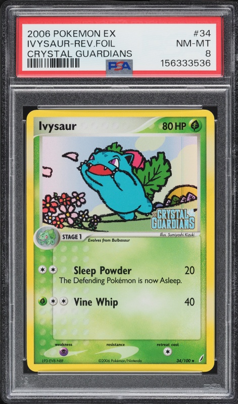 2006 Pokemon EX Crystal Guardians Reverse Holo Ivysaur #34 PSA 8 NM-MT
