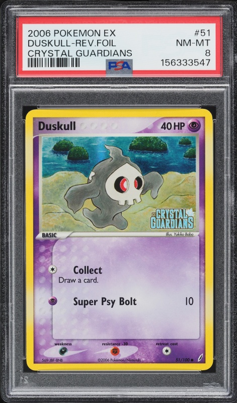 2006 Pokemon EX Crystal Guardians Reverse Holo Duskull #51 PSA 8 NM-MT