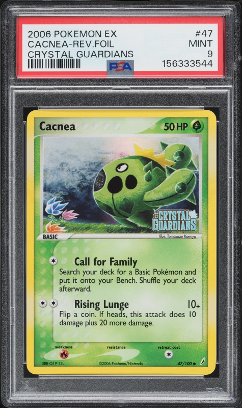 2006 Pokemon EX Crystal Guardians Reverse Holo Cacnea #47 PSA 9 MINT