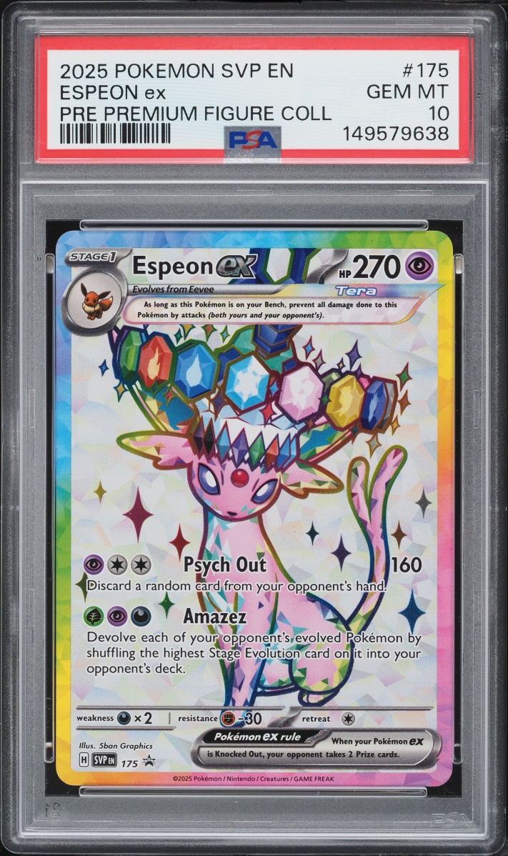 2025 Pokemon SV Promo Prismatic Evolutions Premium Figure Full Art Espeon ex #175 PSA 10 GEM