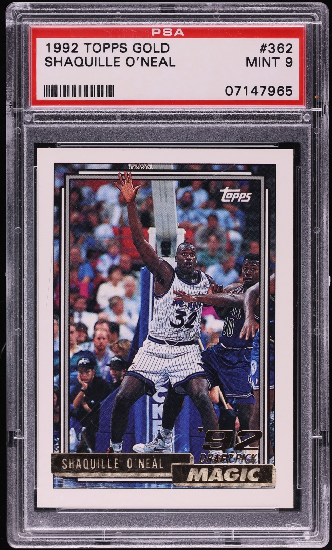 1992 Topps Gold Shaquille O'Neal ROOKIE #362 PSA 9 MINT