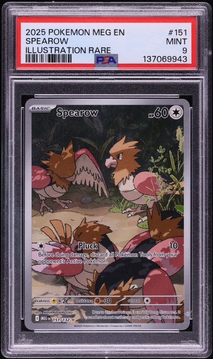 2025 Pokemon Mega Evolution IR Spearow #151 PSA 9 MINT
