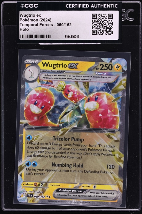 2024 Pokemon Scarlet & Violet Temporal Forces Holo Wugtrio EX #60 CGC AUTH