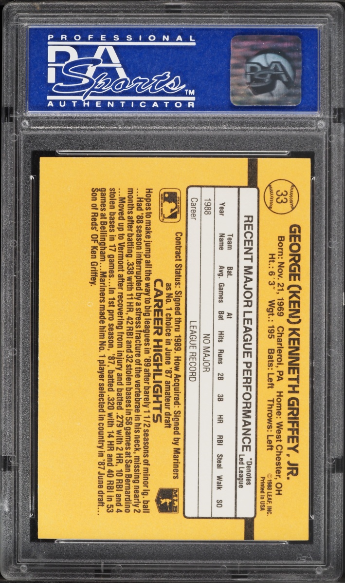 1989 Donruss Ken Griffey Jr. ROOKIE #33 PSA 9 MINT