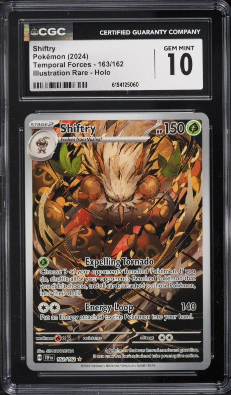 2024 Pokemon Scarlet & Violet Temporal Forces IR Shiftry #163 CGC 10 GEM MINT