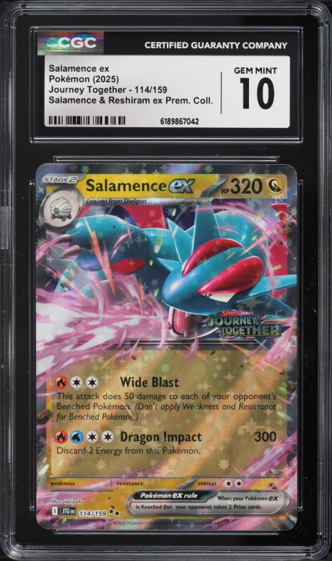 2025 Pokemon Scarlet & Violet Journey Together Holo Salamence Ex #114 CGC 10 GEM MINT