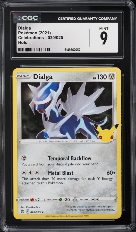 2021 Pokemon Sword & Shield Celebrations Holo Dialga #20 CGC 9 MINT