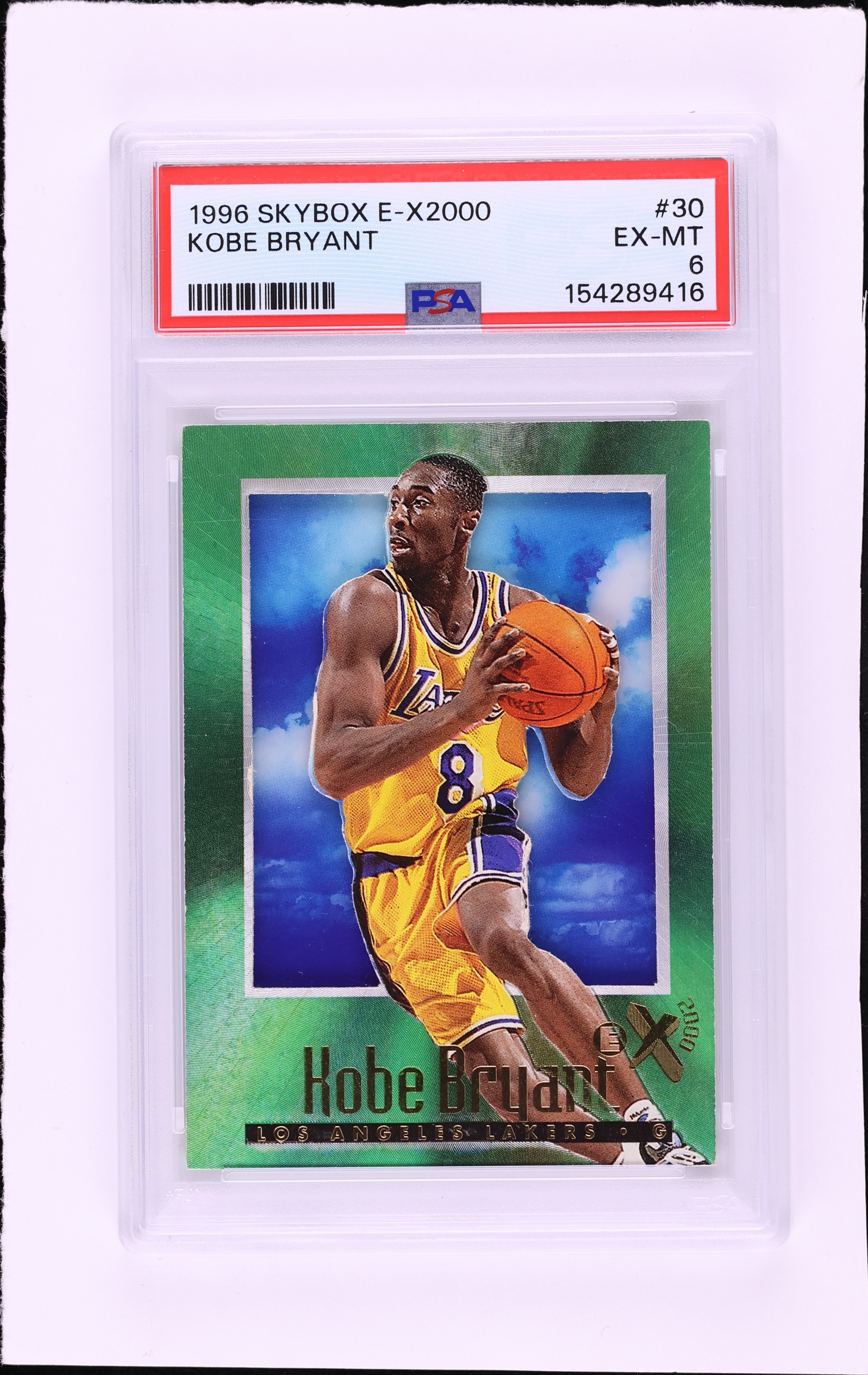 1996 Skybox E-X2000 Kobe Bryant ROOKIE #30 PSA 6 EXMT on Fanatics