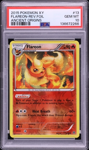 2015 Pokemon XY Ancient Origins Reverse Holo Flareon #13 PSA 10 GEM MINT