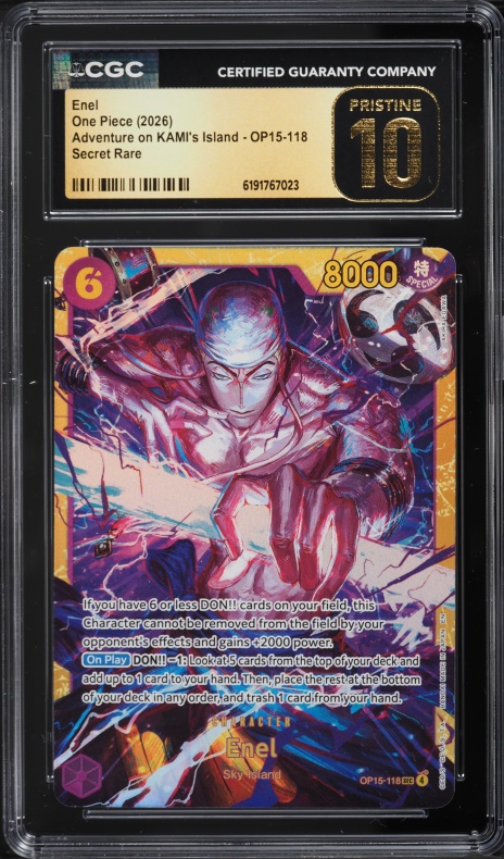 Enel Secret Rare OP15-118 CGC PRISTINE 10 on Fanatics Collect