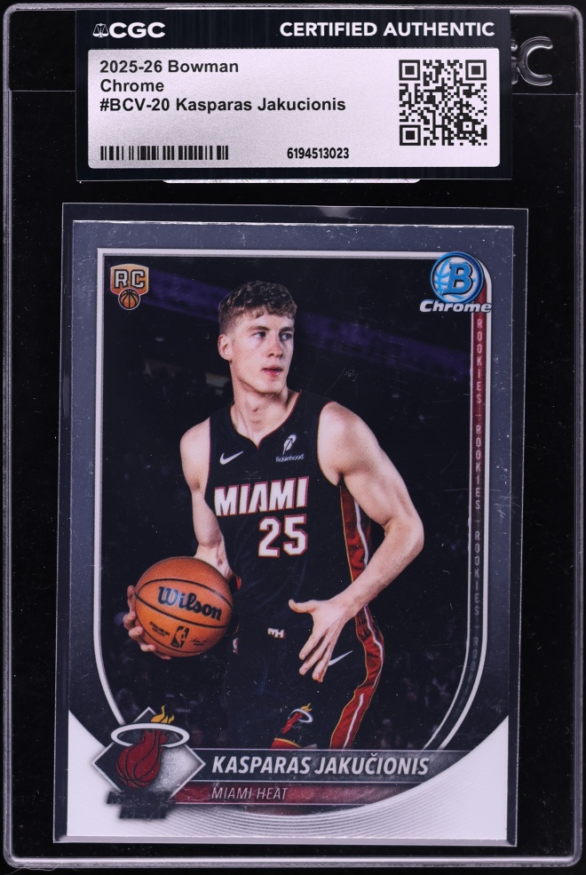 Kasparas Jakucionis #BCV-20 2025-26 Bowman Basketball Chrome Mojo