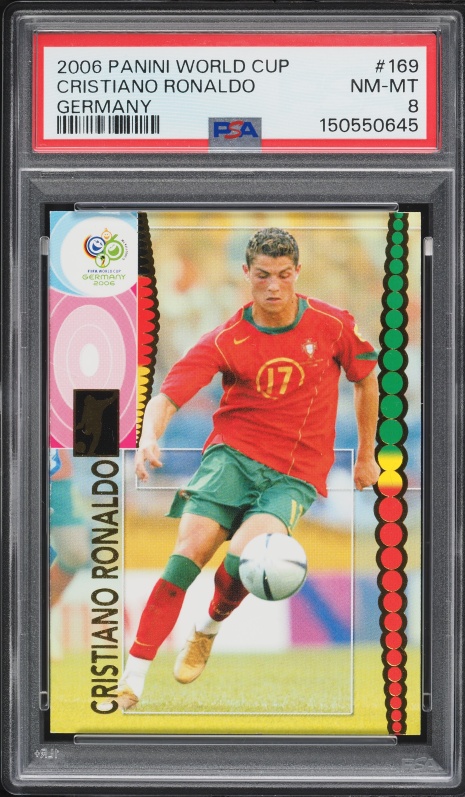 2006 Panini World Cup Germany Cristiano Ronaldo #169 PSA 8 NM-MT
