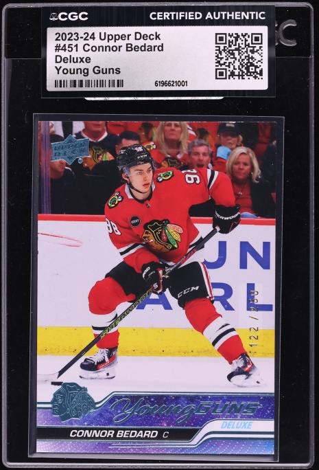 2023 Upper Deck Young Guns Clear Cut Connor Bedard ROOKIE #451 PSA