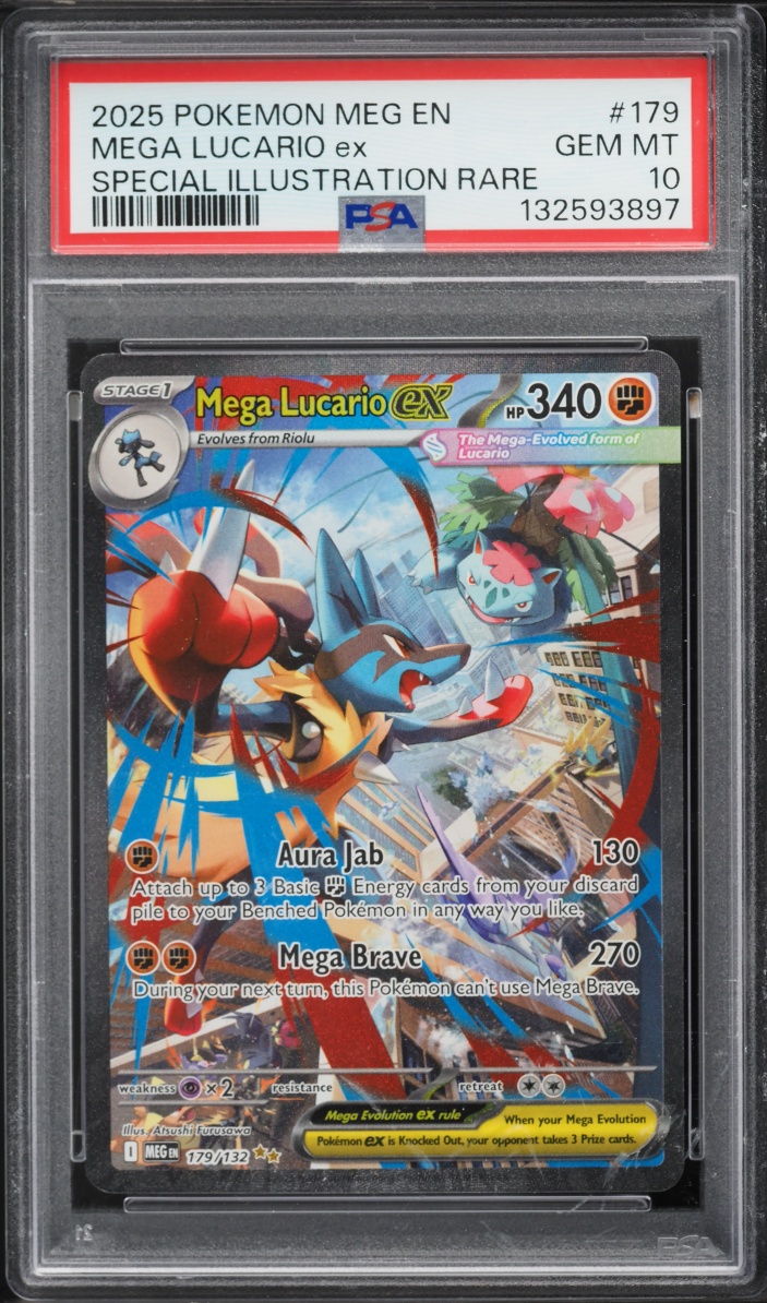 2025 Pokemon Mega Evolution SIR Mega Lucario Ex #179 PSA 10 GEM MINT
