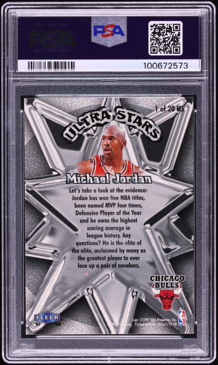 1997 Ultra Stars Gold Michael Jordan #1US PSA 9 MINT