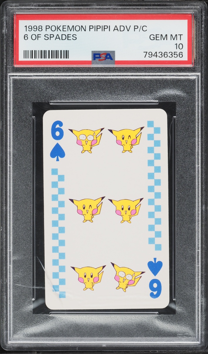 1998 Pokemon Pipipi Adventure Playing Cards 6 Of Spades PSA 10 GEM MINT