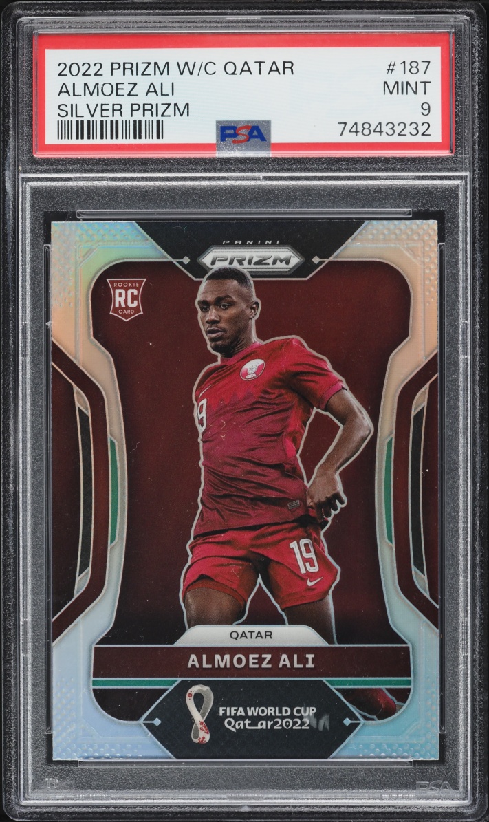2022 Panini Prizm World Cup Qatar Silver Almoez Ali ROOKIE #187 PSA 9 MINT
