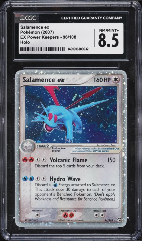 2007 Pokemon EX Power Keepers Holo Salamence EX #96 CGC 8.5 NM-MT+