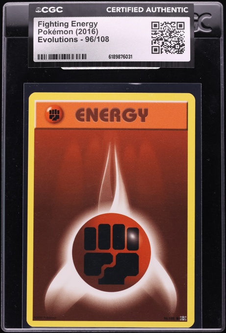 2016 Pokemon XY Evolutions Fighting Energy #96 CGC AUTH