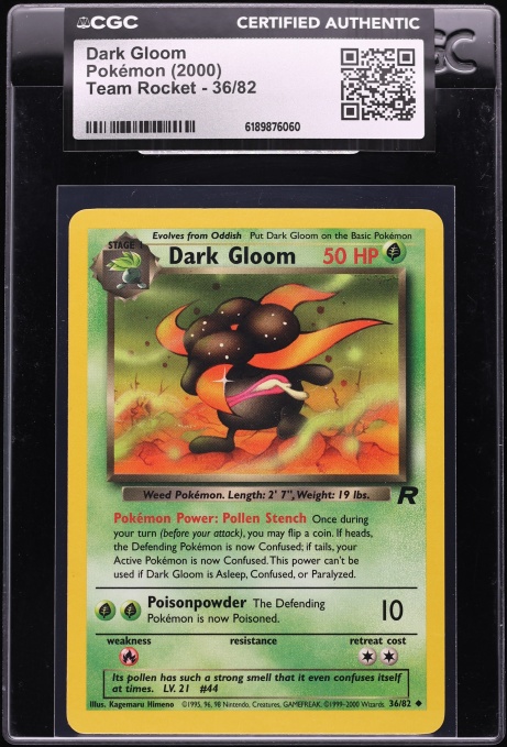 2000 Pokemon Team Rocket Dark Gloom #36 CGC AUTH