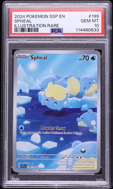 2024 Pokemon Scarlet & Violet Surging Sparks IR Spheal #199 PSA 10 GEM MINT