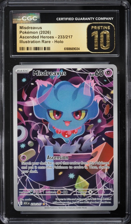 2026 Pokemon Mega Evolution Ascended Heroes IR Misdreavus #233 CGC 10 PRISTINE