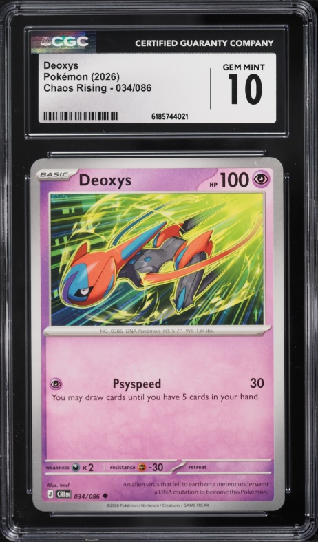 2026 Pokemon Mega Evolution Chaos Rising Deoxys #034 CGC 10 GEM MINT