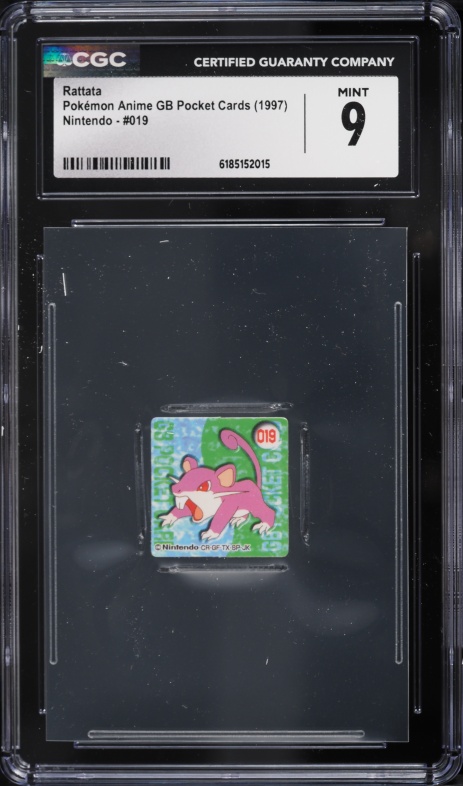 1997 Pokemon Japanese Anime GB Pocket Cards Nintendo Rattata #19 CGC 9 MINT