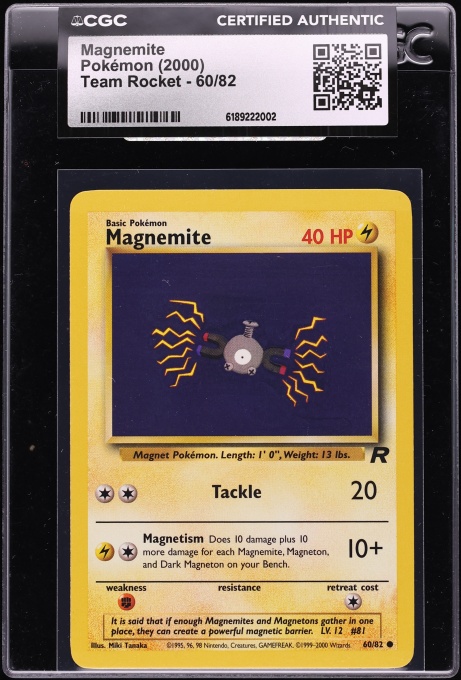 1999 magnemite pokemon card PSA10 - Retreat Cost Lt. Surge's Magnemite (50) -