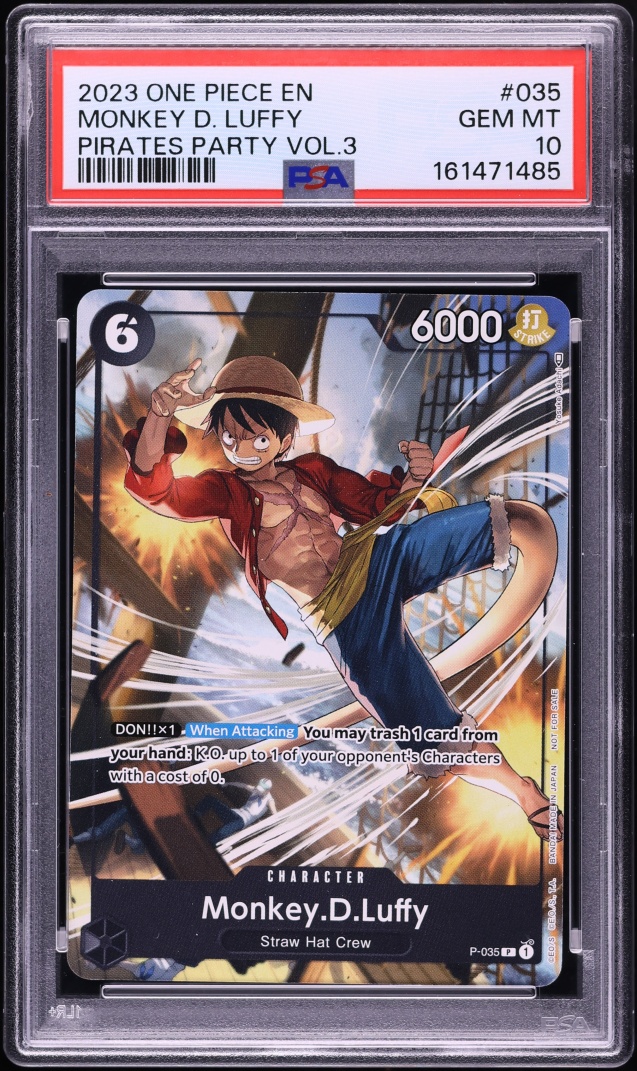 2023 One Piece Promo Pirates Party Vol 3 Monkey D. Luffy #P-035 PSA 10 GEM MINT
