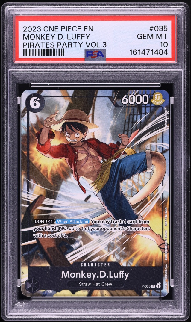 2023 One Piece Promo Pirates Party Vol 3 Monkey D. Luffy #P-035 PSA 10 GEM MINT