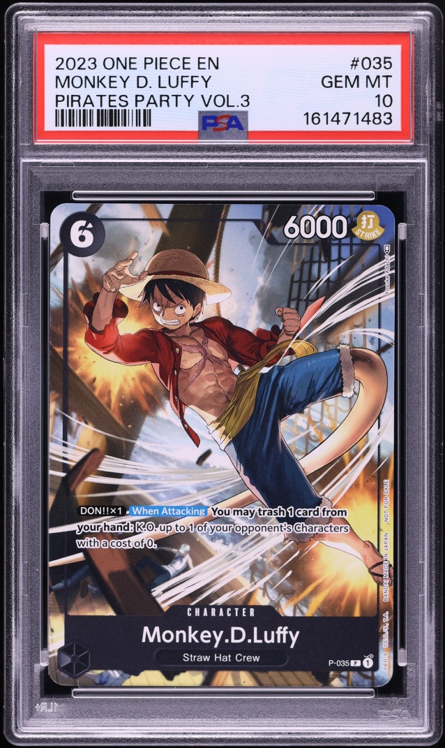 2023 One Piece Promo Pirates Party Vol 3 Monkey D. Luffy #P-035 PSA 10 GEM MINT