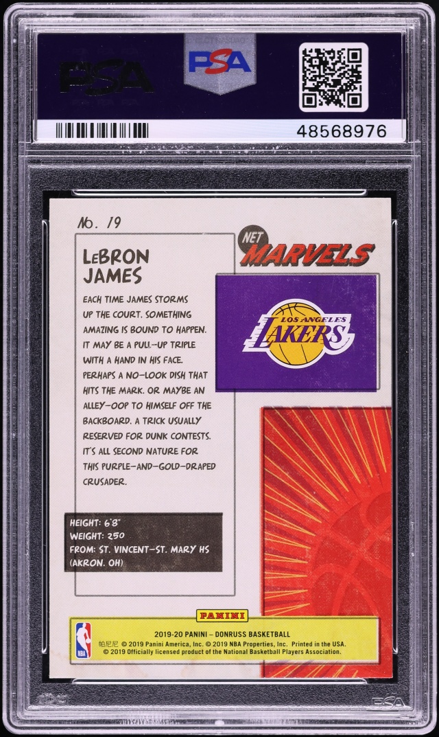 2019 Donruss Net Marvels LeBron James #19 PSA 10 GEM MINT