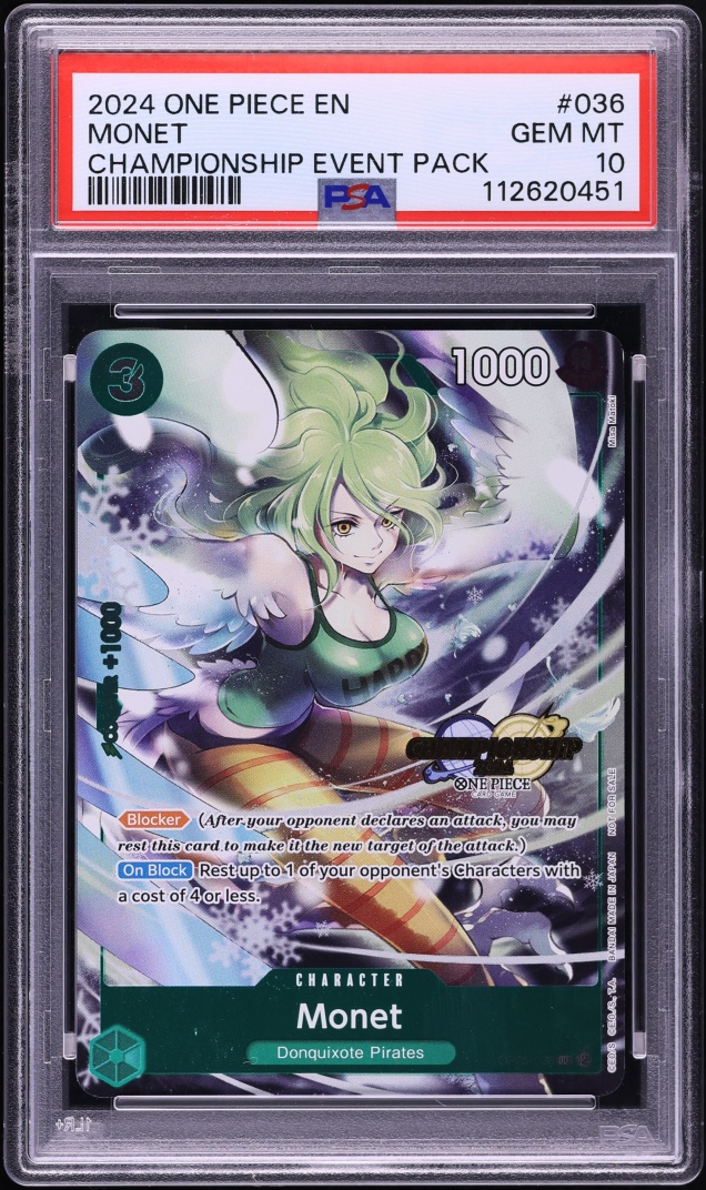 2024 One Piece Championship Event Pack Monet #OP05-036 PSA 10 GEM MINT