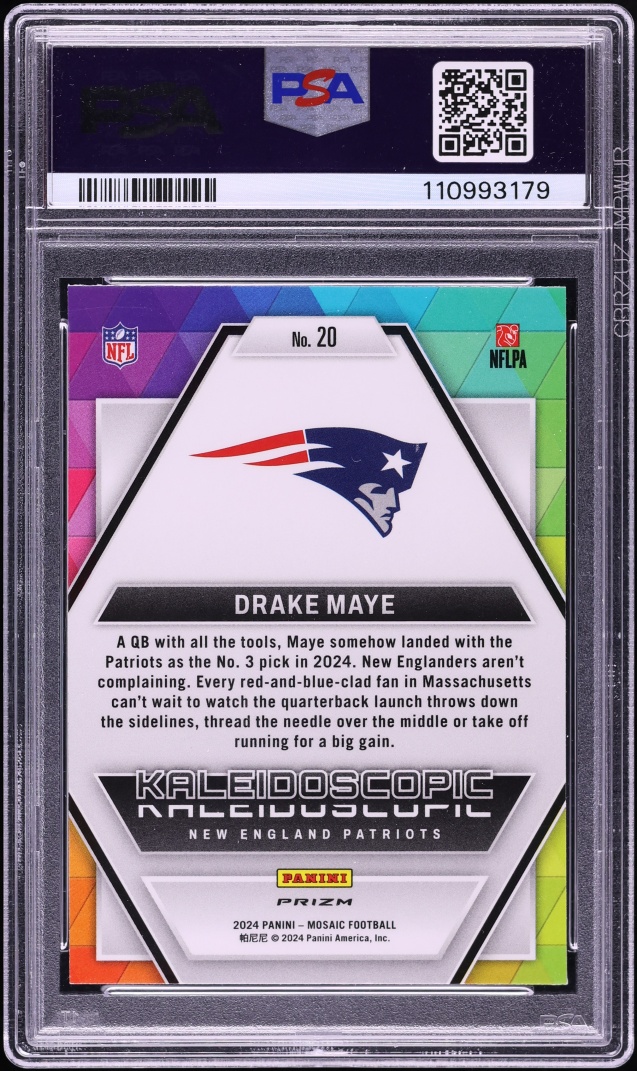 2024 Panini Mosaic Kaleidoscopic Drake Maye ROOKIE #20 PSA 10 GEM MINT