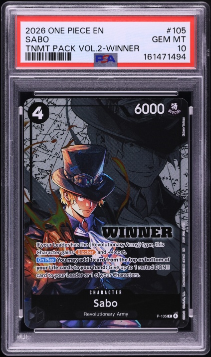 2026 One Piece Promo Tin Pack Set Vol. 2 Sabo #P-073 PSA 10 GEM